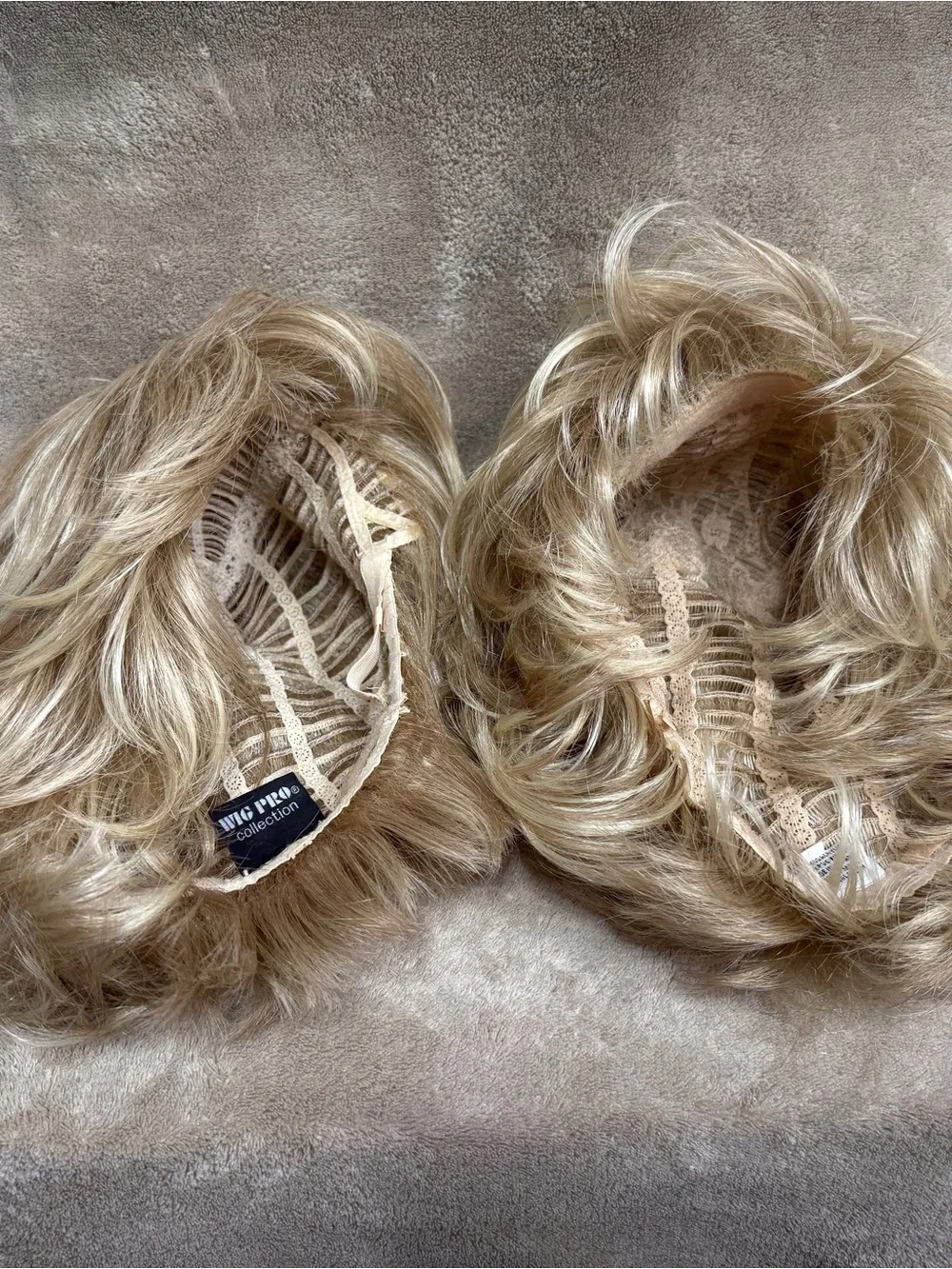 Lot of 2 wig wig pro and wig shop short shag blonde synthetic average